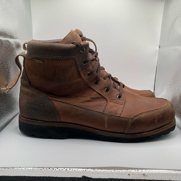 Cabelas mens brown Leather Work and Hiking Ankle Boot size 14‎ M   82-563 - Picture 1 of 9